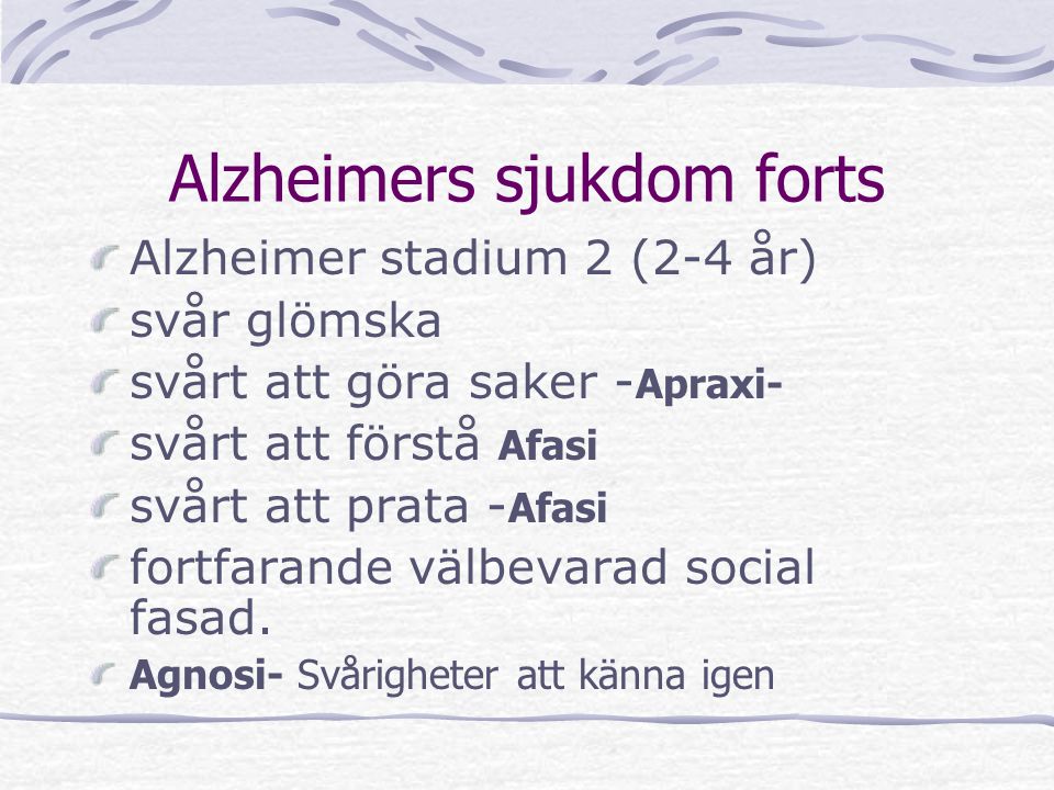 Alzheimers sjukdom forts