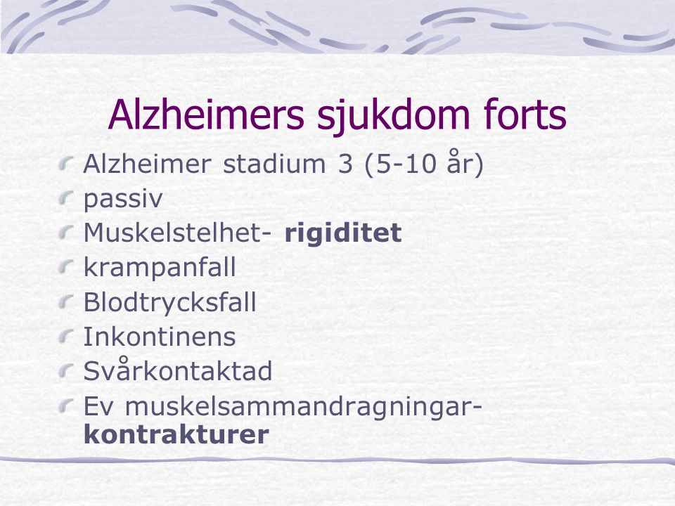 Alzheimers sjukdom forts