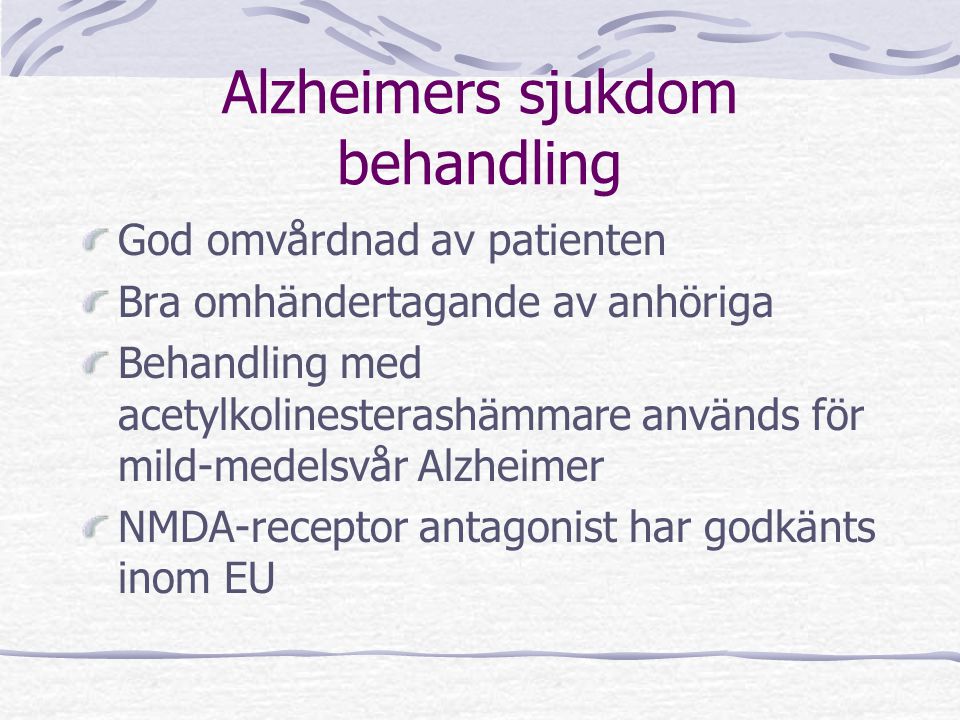 Alzheimers sjukdom behandling