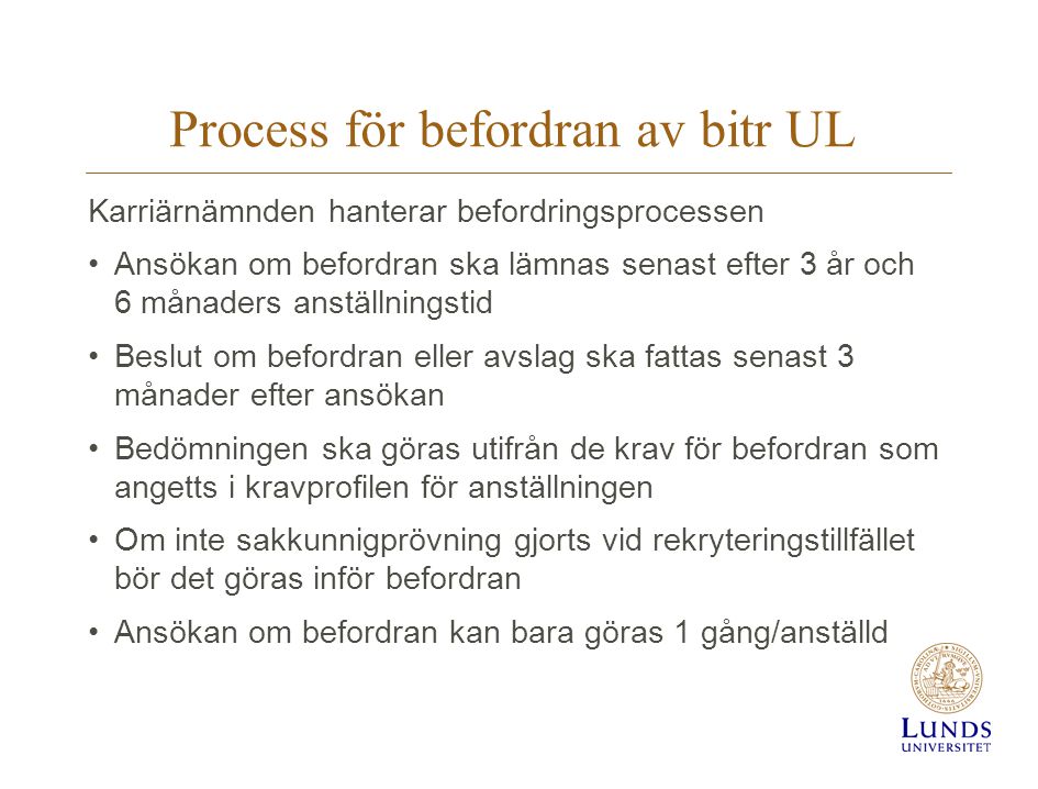 Process för befordran av bitr UL