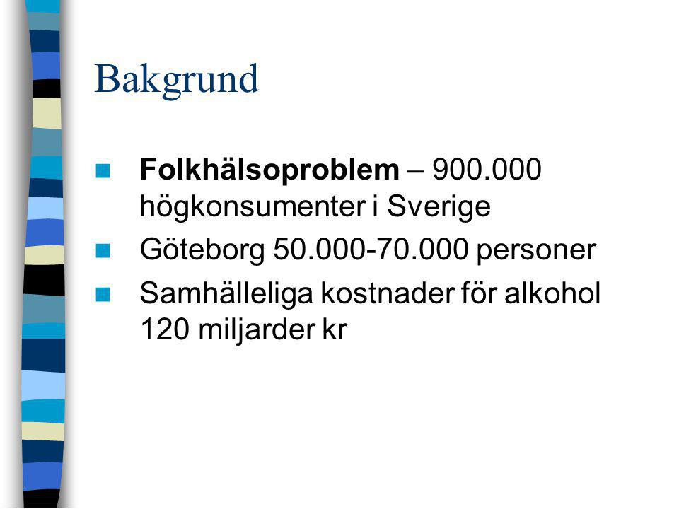 Bakgrund Folkhälsoproblem – högkonsumenter i Sverige