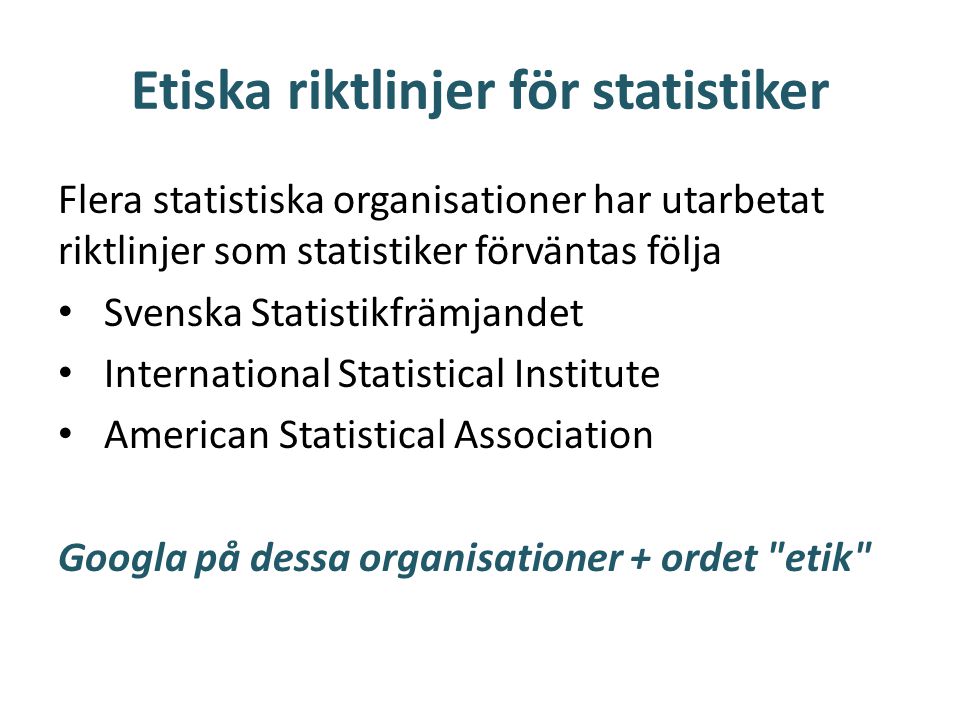 Etiska riktlinjer för statistiker