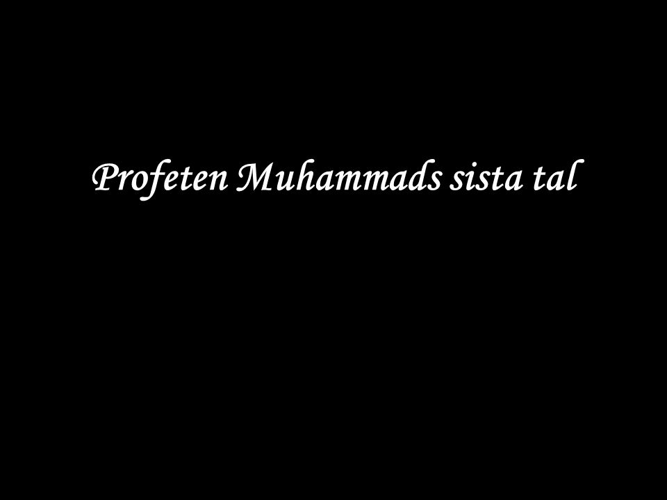 Profeten Muhammads sista tal