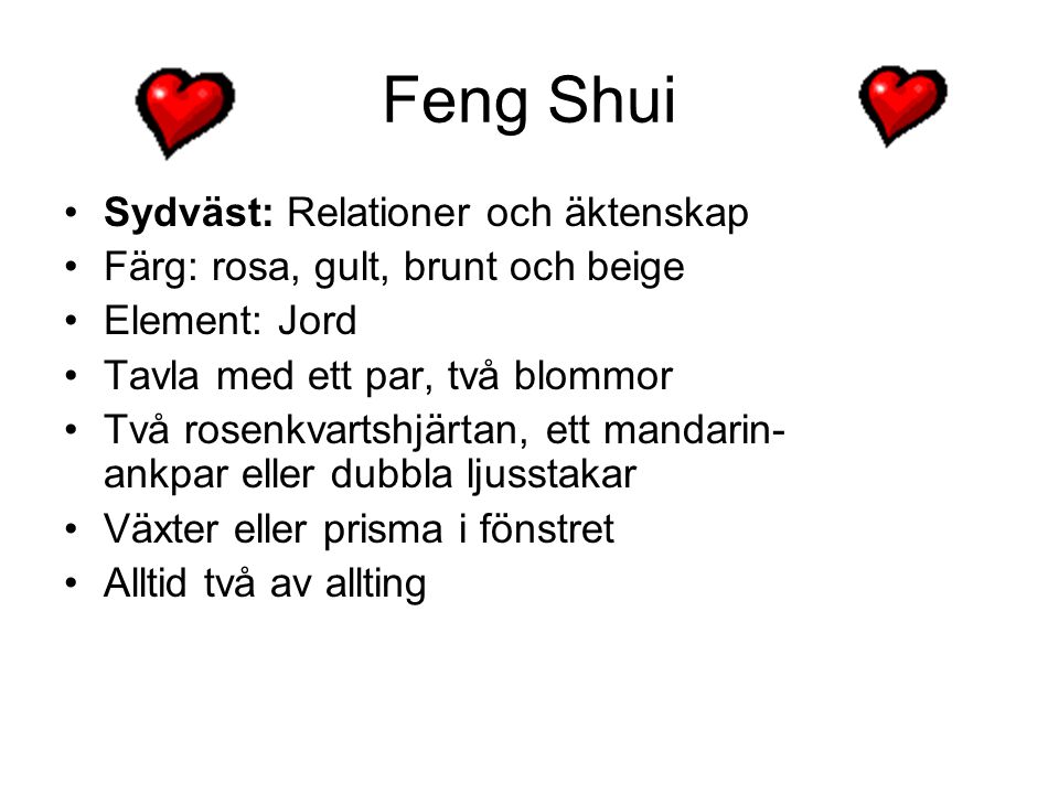 Feng Shui Sydväst: Relationer och äktenskap