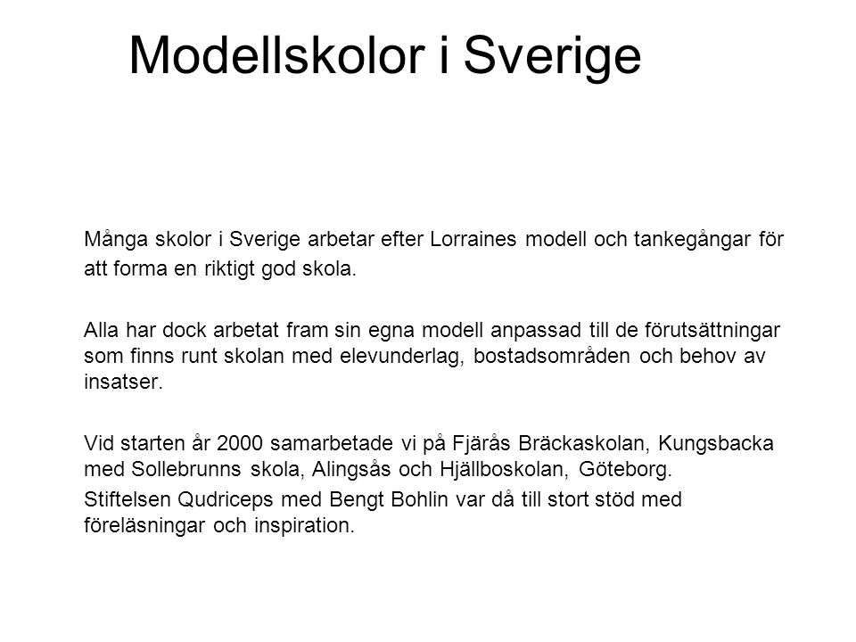 Modellskolor i Sverige