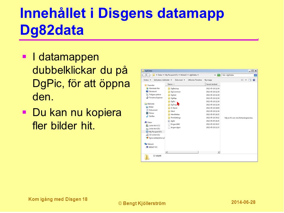 Innehållet i Disgens datamapp Dg82data