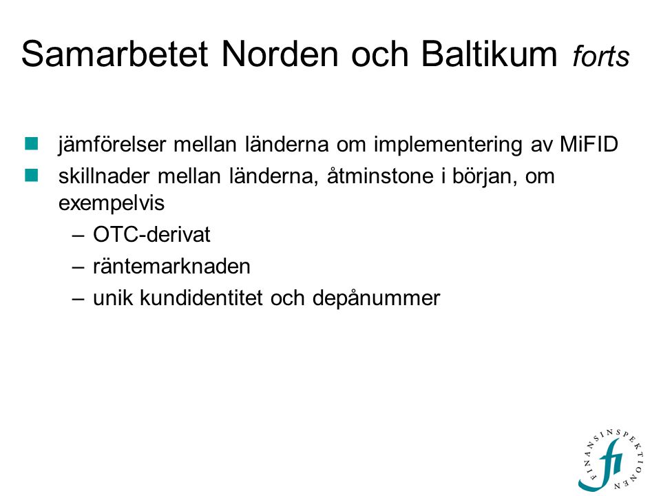 Samarbetet Norden och Baltikum forts