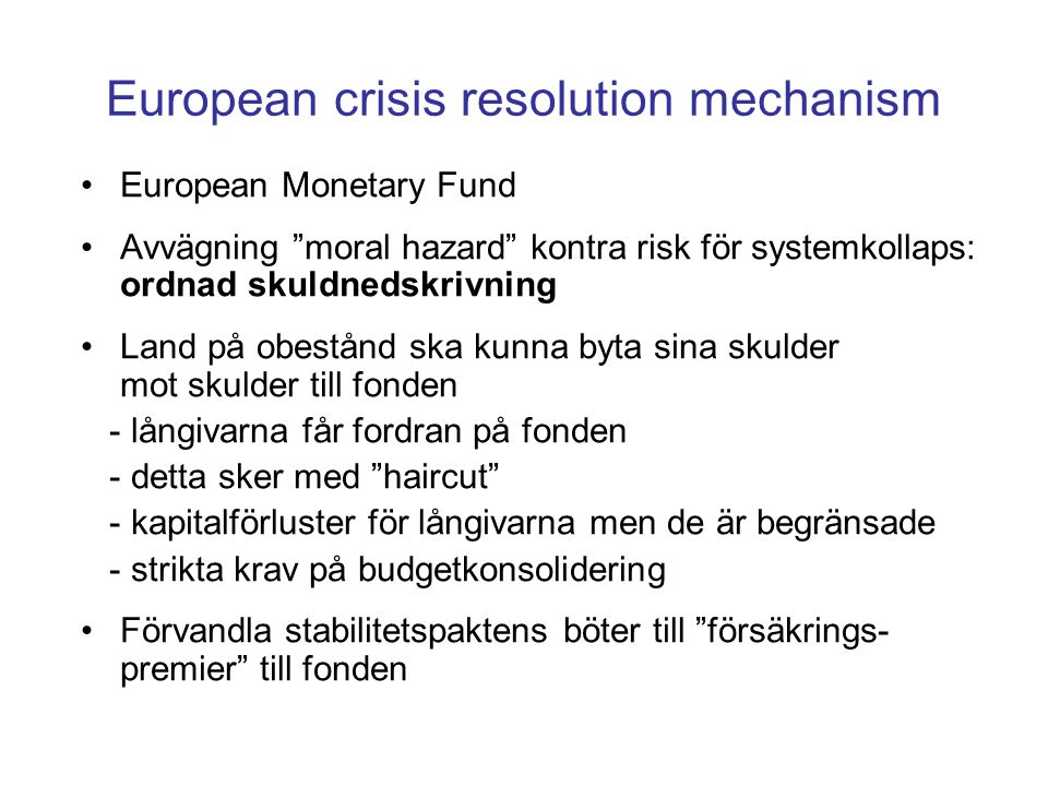European crisis resolution mechanism