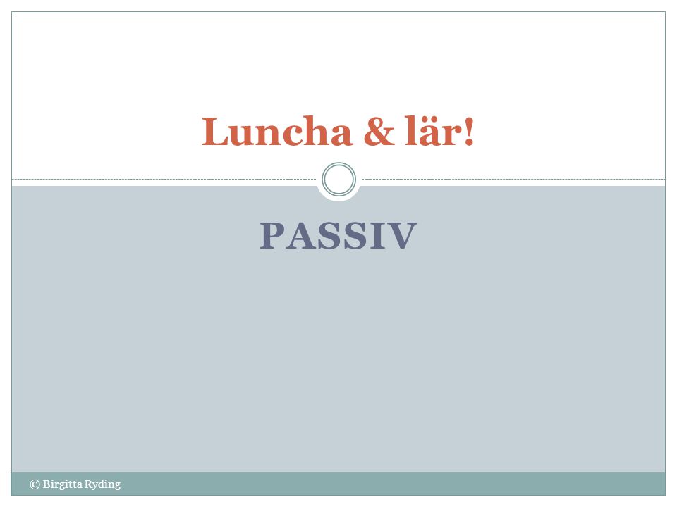 Luncha & lär! passiv © Birgitta Ryding