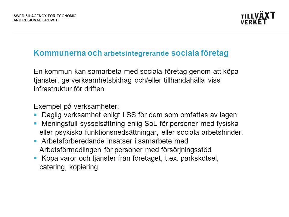 Kommunerna och arbetsintegrerande sociala företag