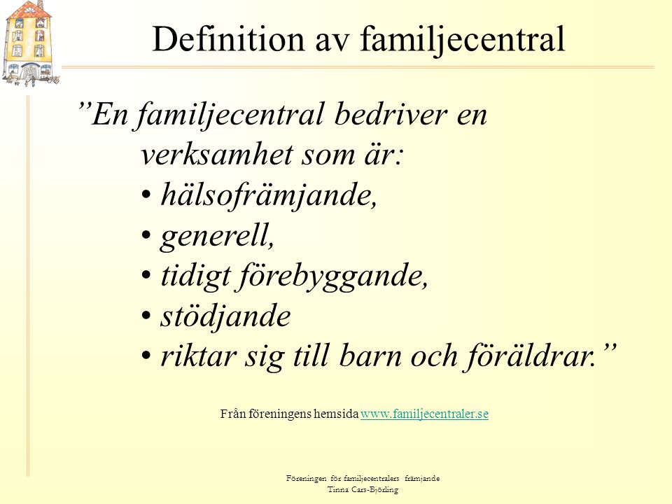 Definition av familjecentral