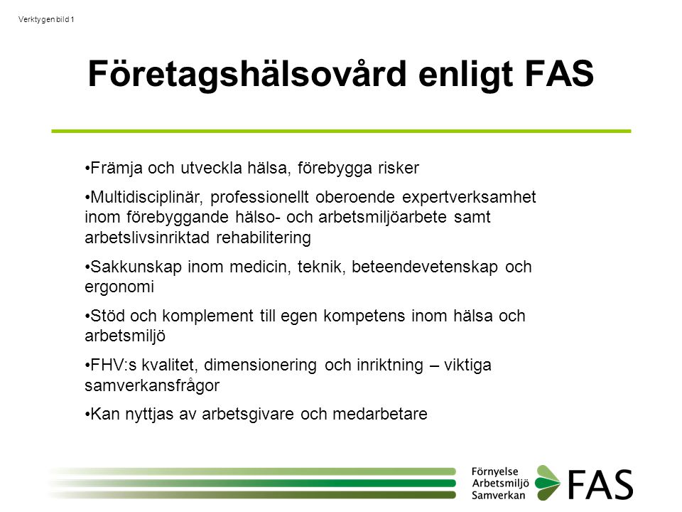 Företagshälsovård enligt FAS