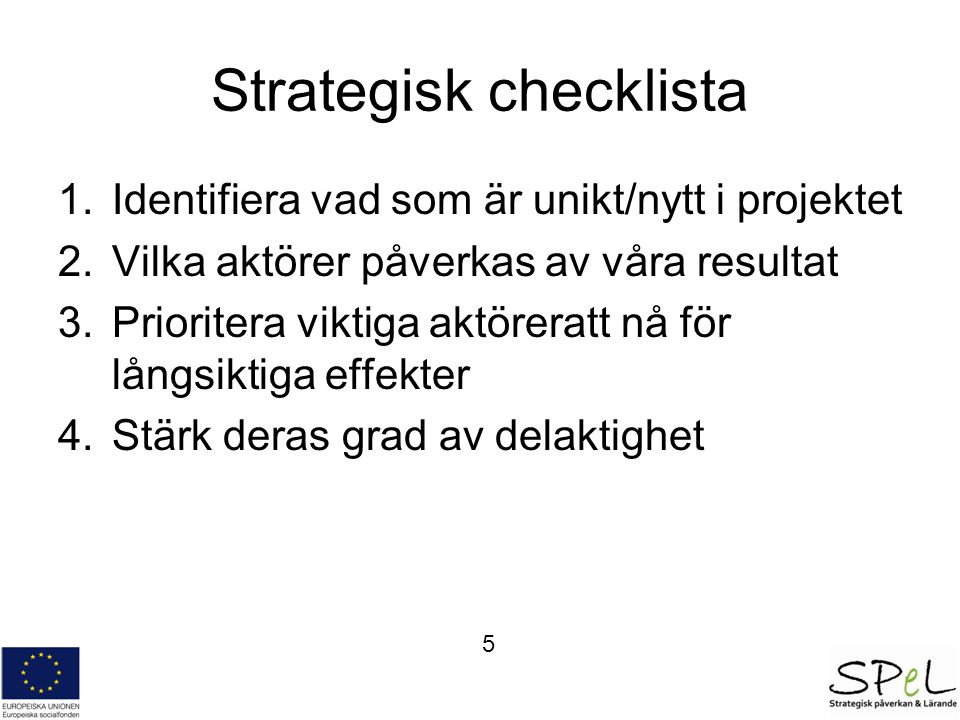 Strategisk checklista
