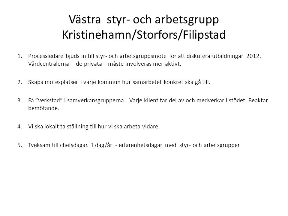 Västra styr- och arbetsgrupp Kristinehamn/Storfors/Filipstad