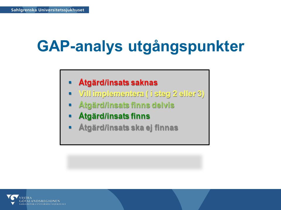 GAP-analys utgångspunkter