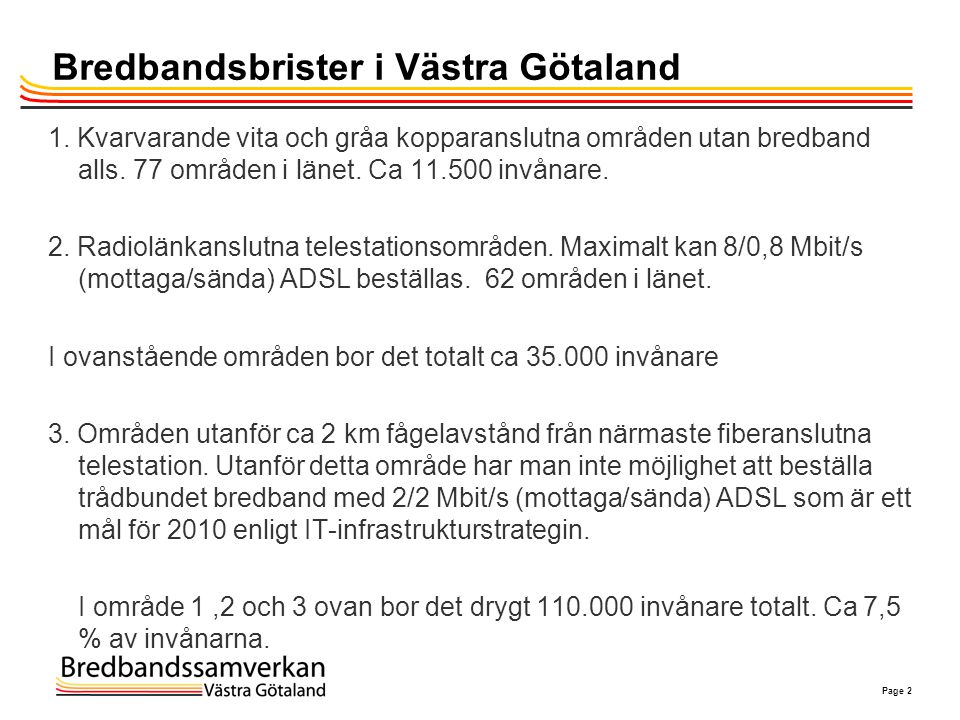 Bredbandsbrister i Västra Götaland