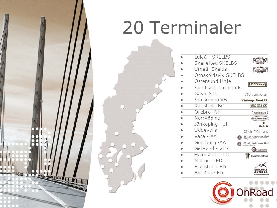 20 Terminaler Luleå - SKELBS Skellefteå SKELBS Umeå- Skelds