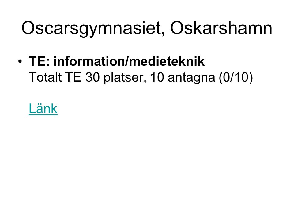 Oscarsgymnasiet, Oskarshamn