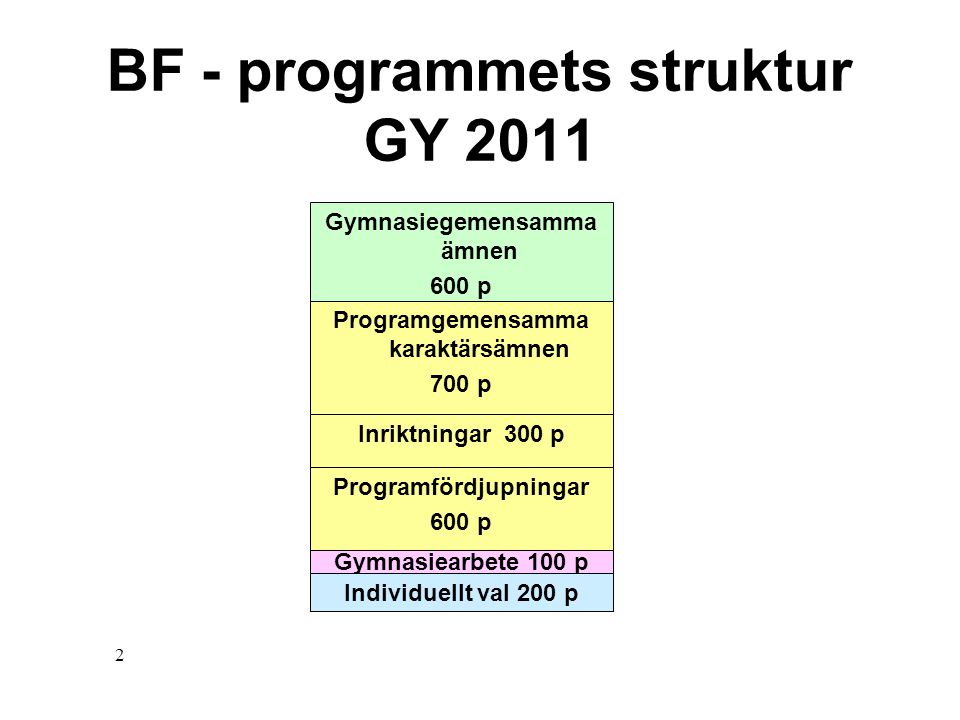 BF - programmets struktur GY 2011
