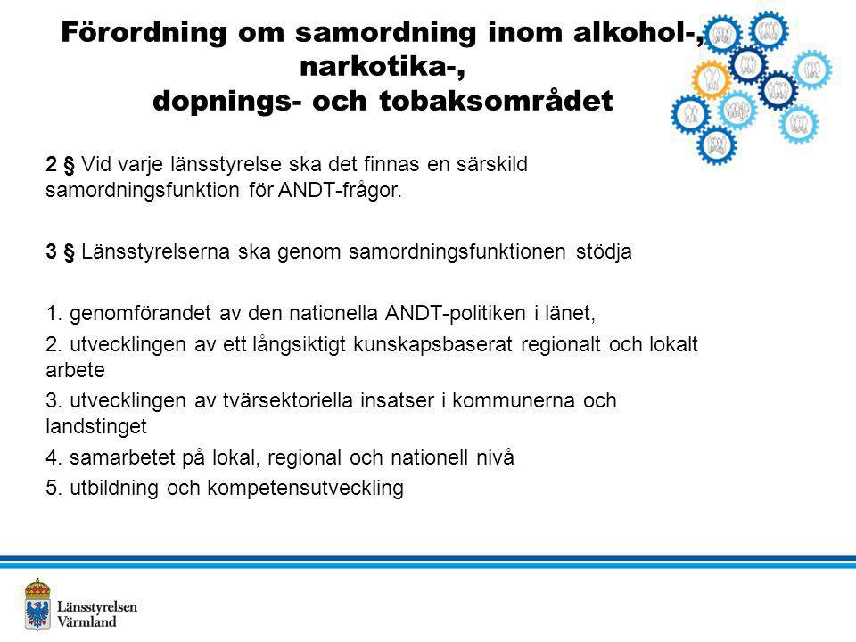 Förordning om samordning inom alkohol-, narkotika-, dopnings- och tobaksområdet