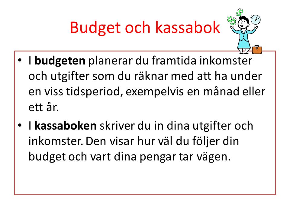 Budget och kassabok