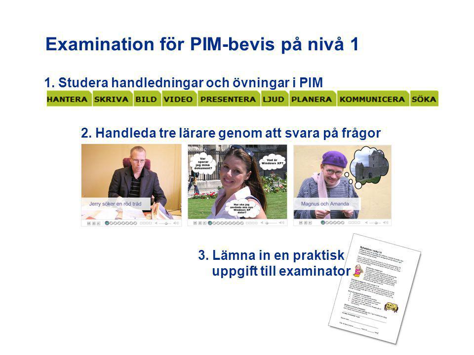 Examination för PIM-bevis på nivå 1