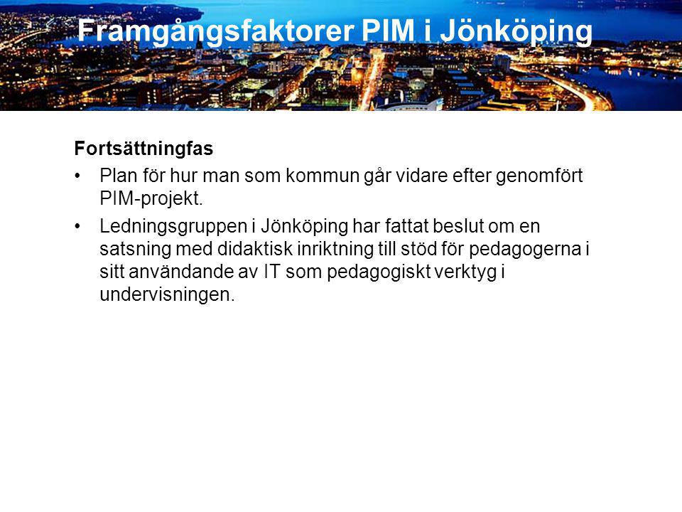 Framgångsfaktorer PIM i Jönköping