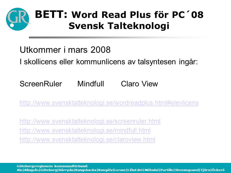 BETT: Word Read Plus för PC´08 Svensk Talteknologi