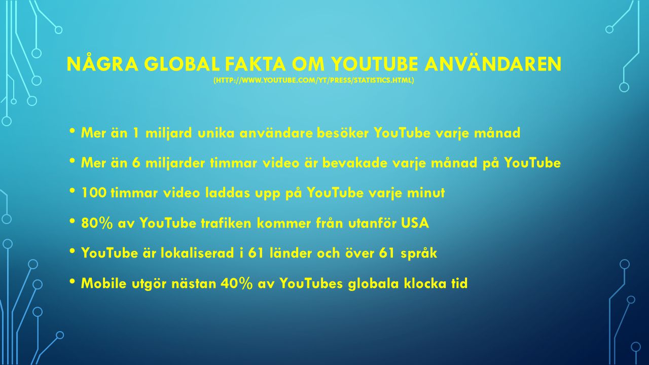 Några Global fakta om Youtube användaren (  youtube
