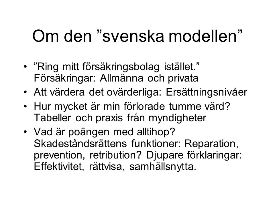 Om den svenska modellen