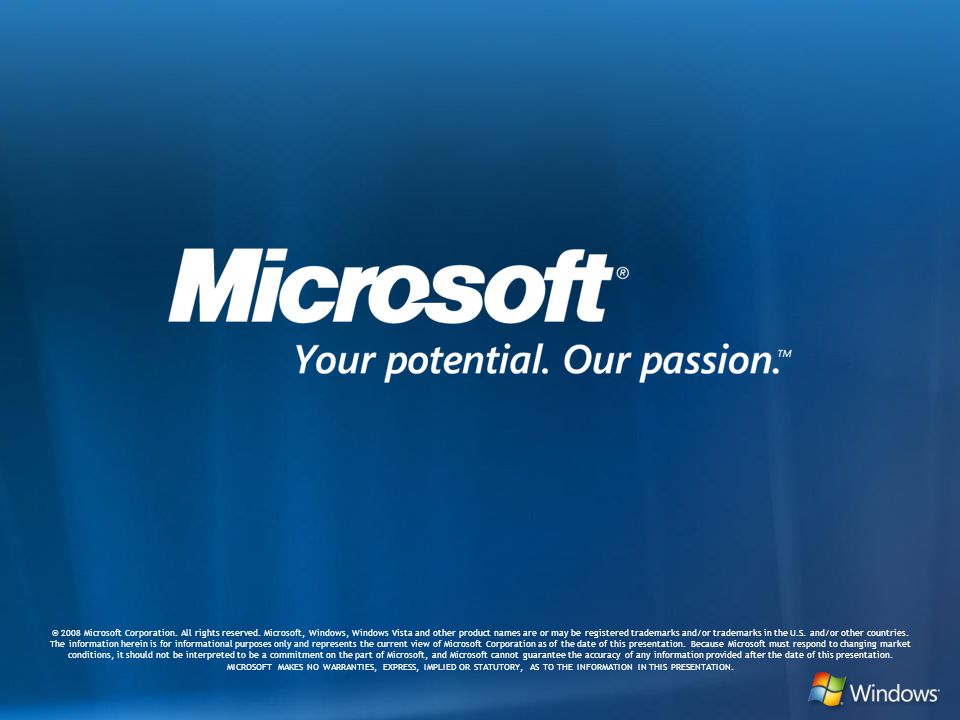 Microsoft Confiential: Preliminary Information: NDA Only