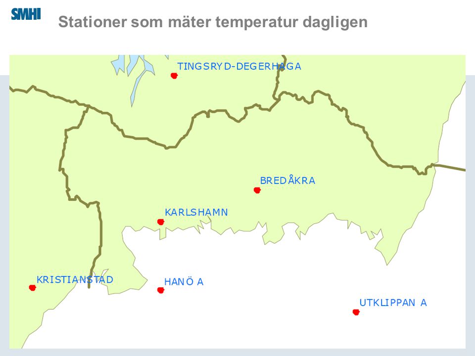 Stationer som mäter temperatur dagligen