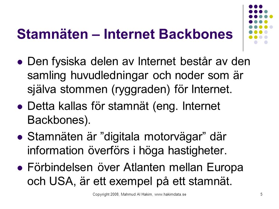 Stamnäten – Internet Backbones
