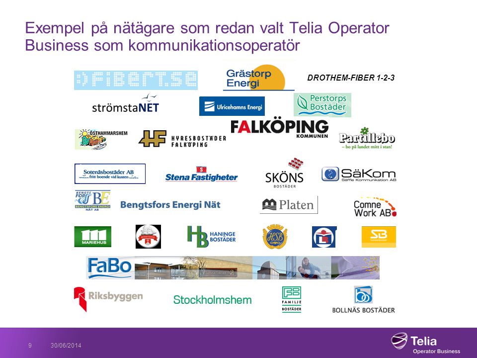Exempel på nätägare som redan valt Telia Operator Business som kommunikationsoperatör