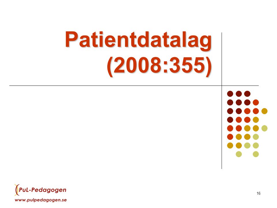 LSF 15 maj 2009 Patientdatalag (2008:355)