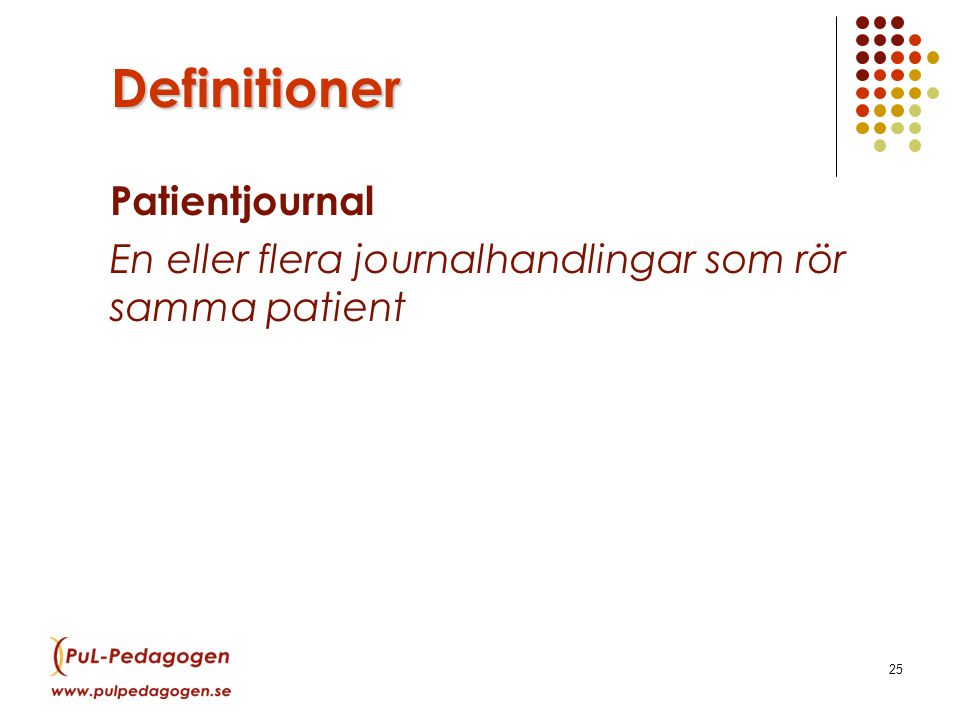 Definitioner Patientjournal