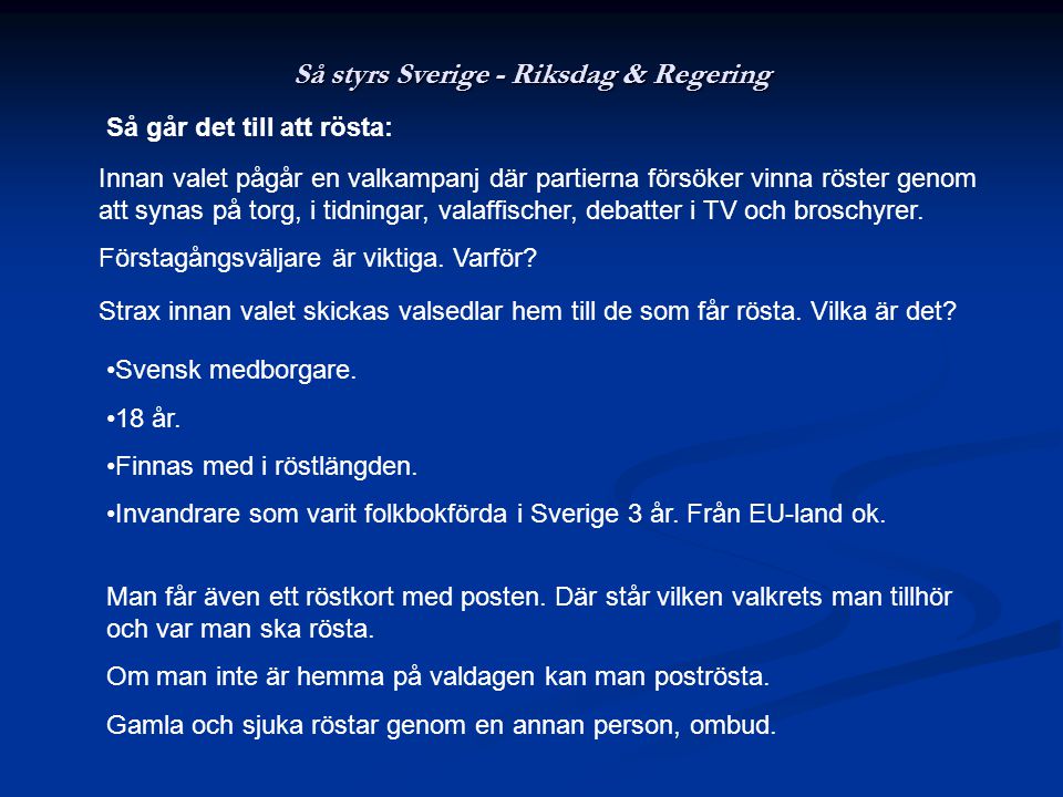 Så styrs Sverige - Riksdag & Regering