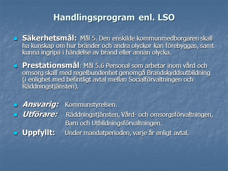 Handlingsprogram enl. LSO