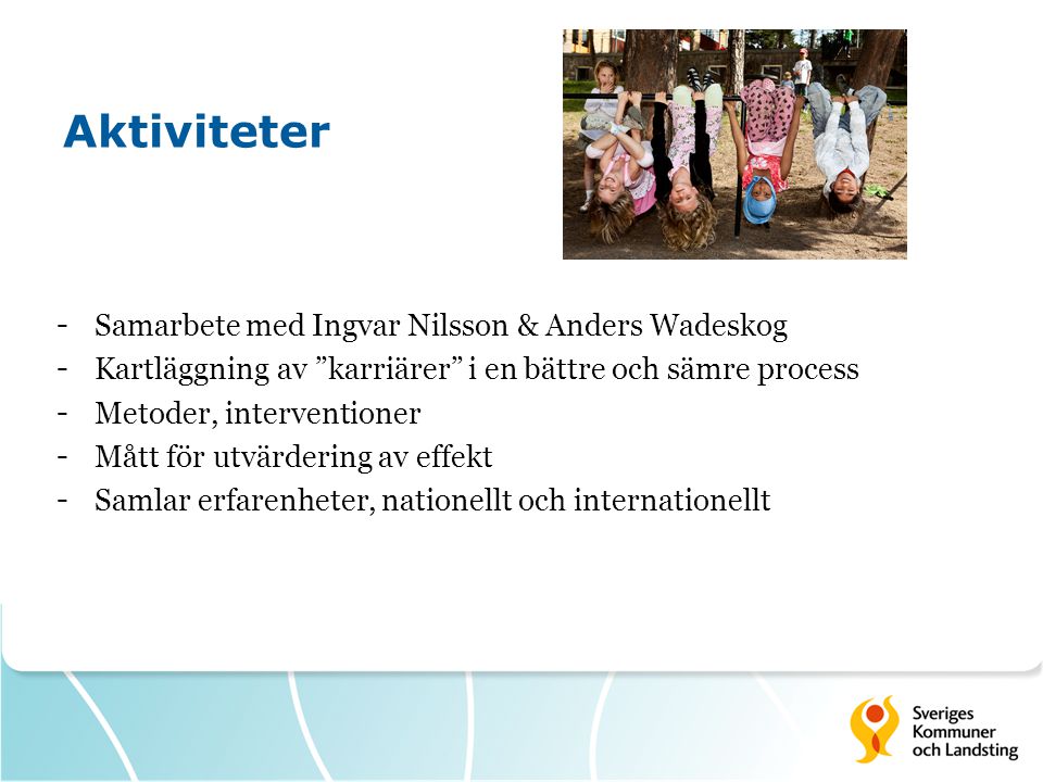 Aktiviteter Samarbete med Ingvar Nilsson & Anders Wadeskog
