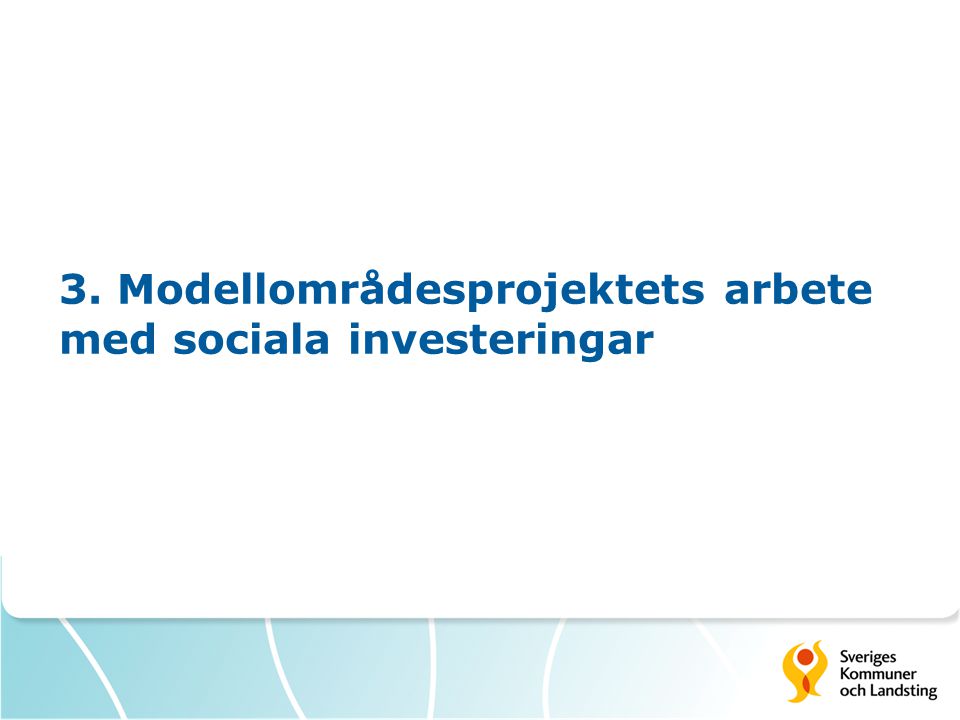 3. Modellområdesprojektets arbete med sociala investeringar