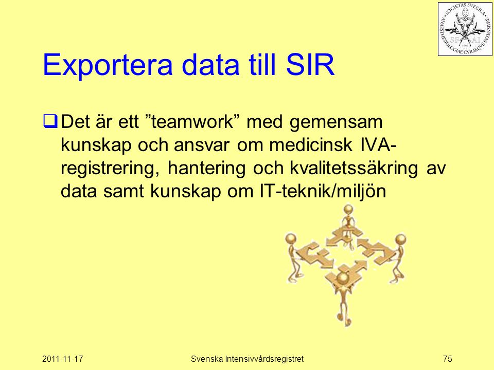 Exportera data till SIR