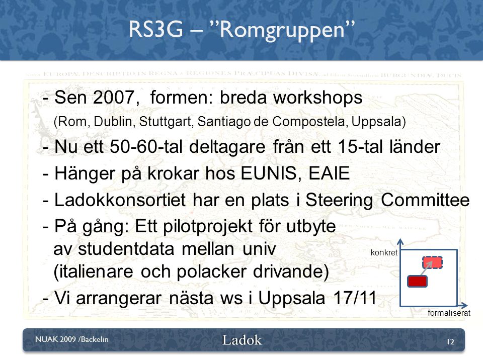 RS3G – Romgruppen Sen 2007, formen: breda workshops
