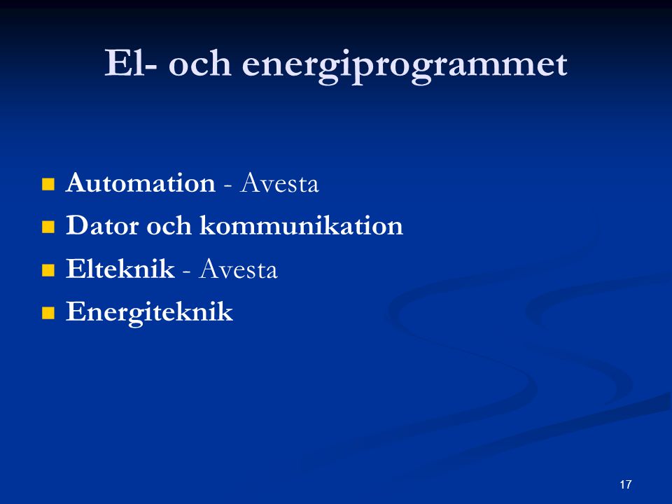 El- och energiprogrammet