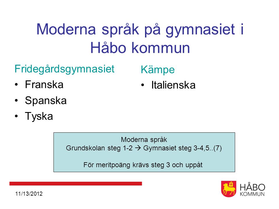 Moderna språk på gymnasiet i Håbo kommun