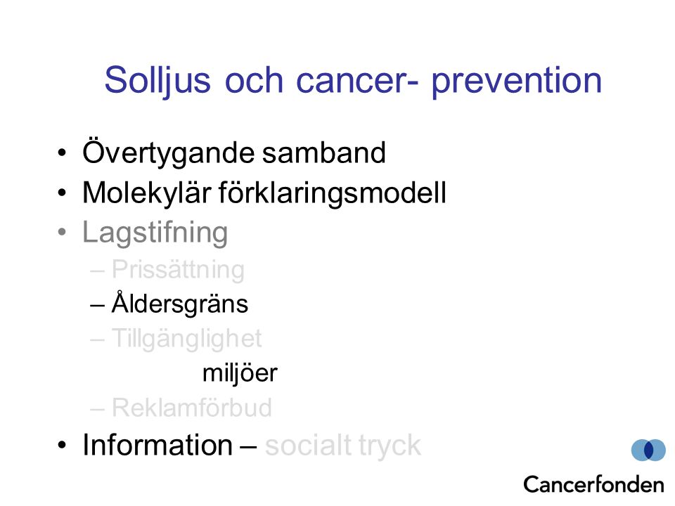 Solljus och cancer- prevention