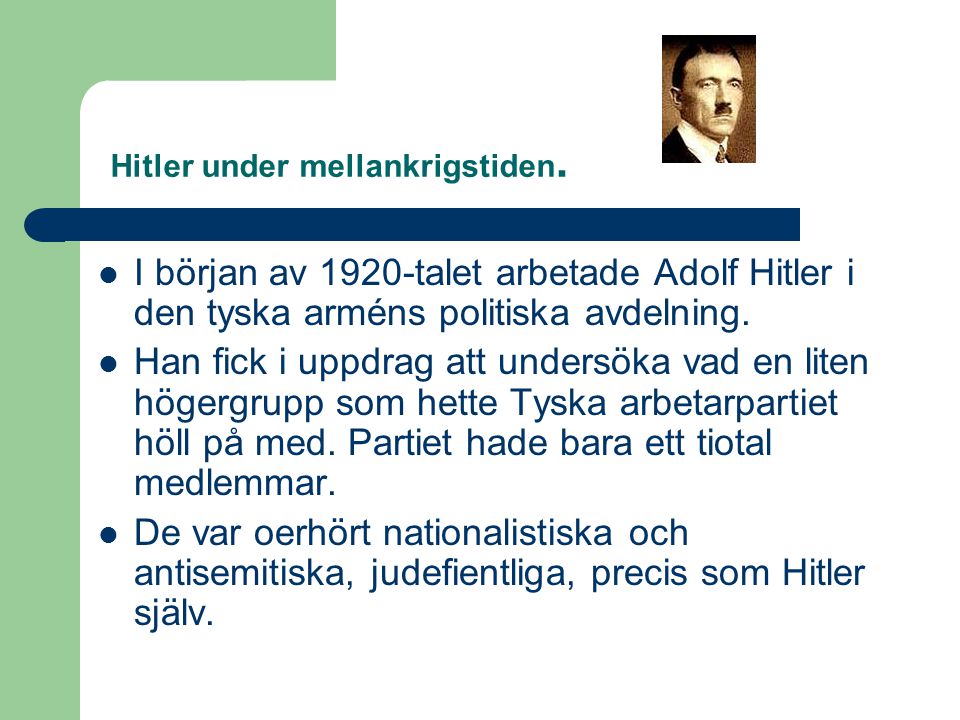 Hitler under mellankrigstiden.