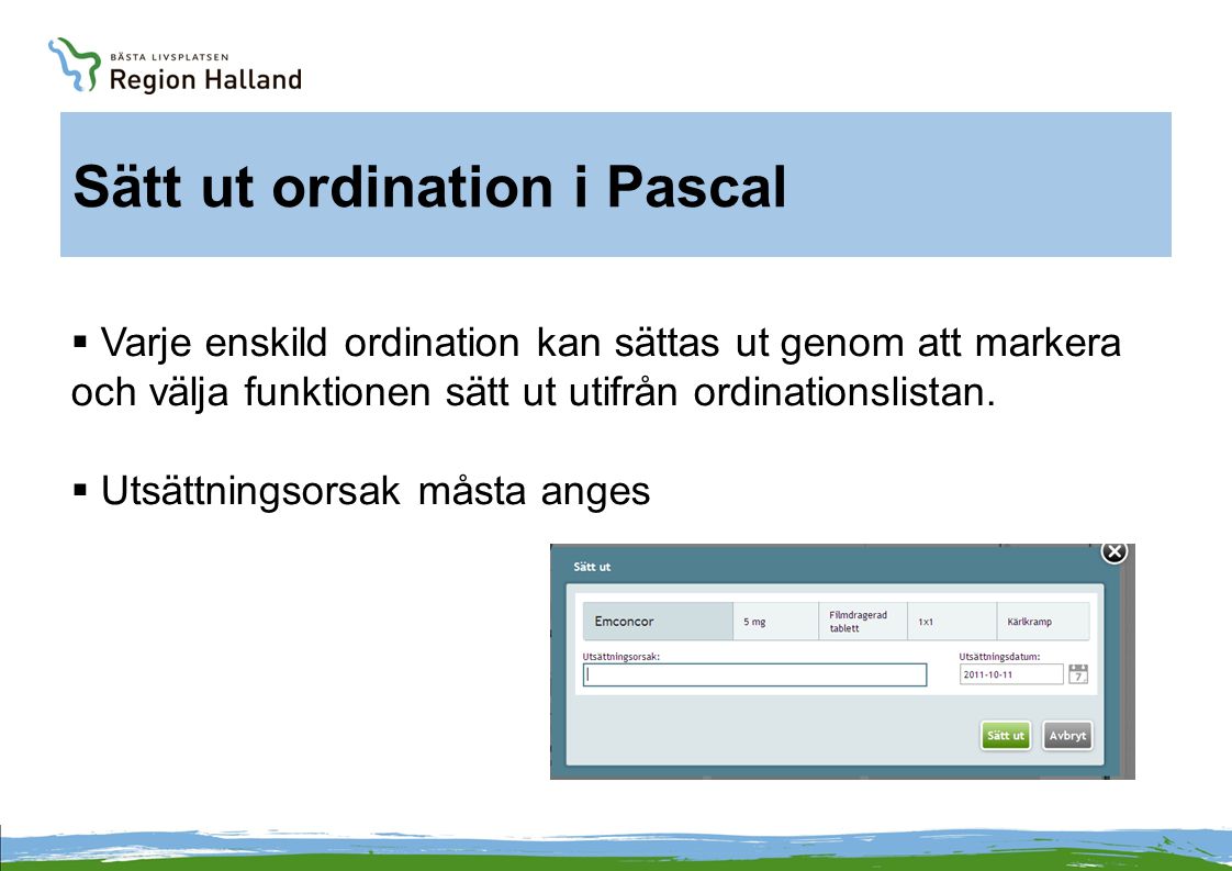 Sätt ut ordination i Pascal
