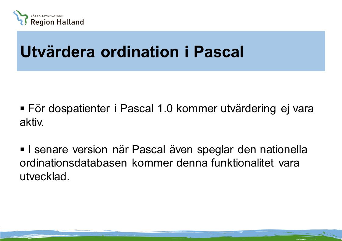 Utvärdera ordination i Pascal