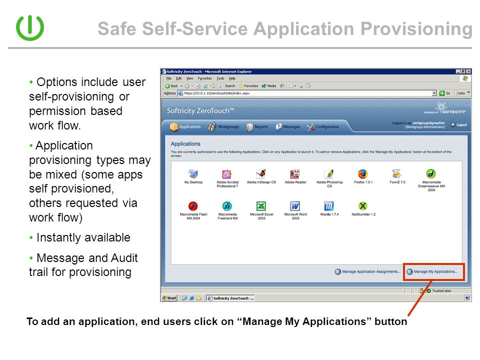 Safe Self-Service Application Provisioning