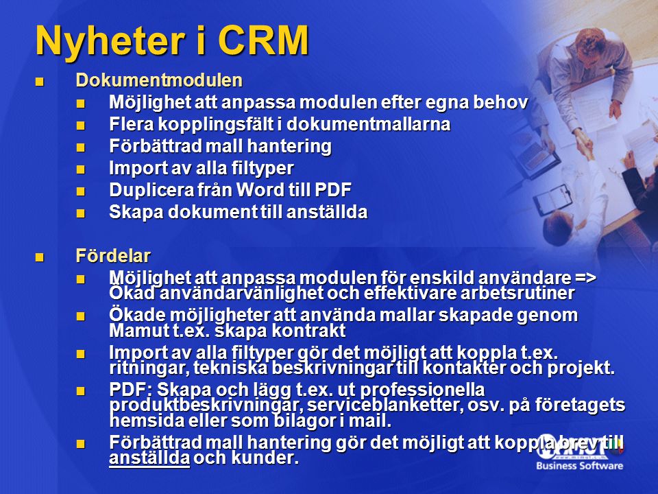 Nyheter i CRM Dokumentmodulen
